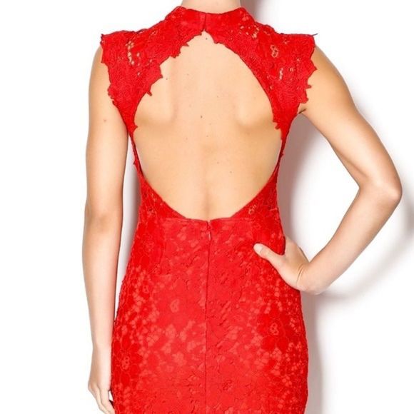 ✨🆕Hommage🆕✨ | Open back red lace dress - Picture 2 of 12
